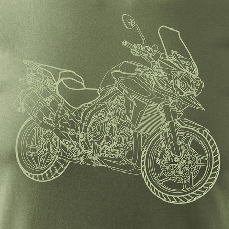 Triumph Tiger pánské khaki tričko REGULAR s motivem motocyklu