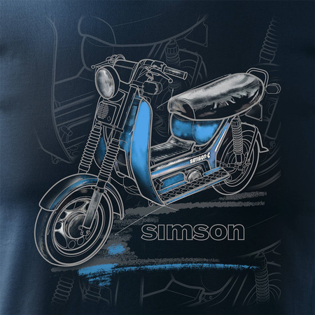 Simson scooter SR50 pánské námořnicky modré tričko REGULAR na motorku