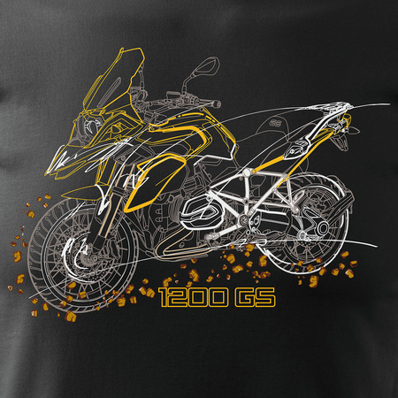 Tričko s motorkou BMW GS 1200 pánské černé REGULAR