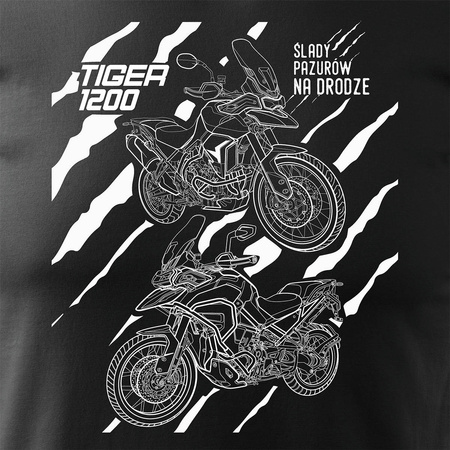 Triumph Tiger 1200 pánské tričko na motorku černé REGULAR