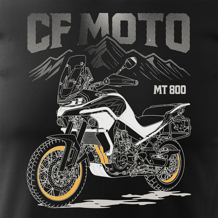 CF MOTO MT800 pánské černé tričko s motivem motorky