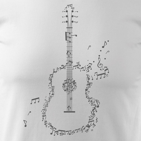 Rock rock jazz kytarové tričko pro kytaristy pánské bílé REGULAR