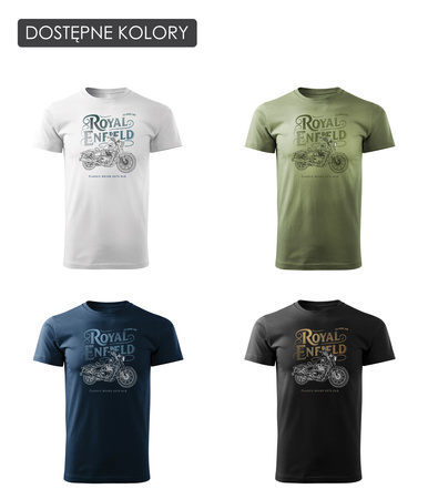Royal Enfield Classic 650 Legend pánské tmavě modré tričko s motivem motorky