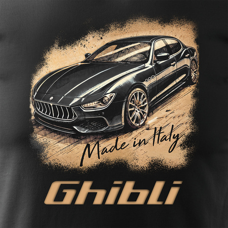 Maserati Ghibli pánské tričko s autem černé REGULAR