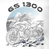 BMW GS R 1300 pánské tričko na motorku bílé REGULAR