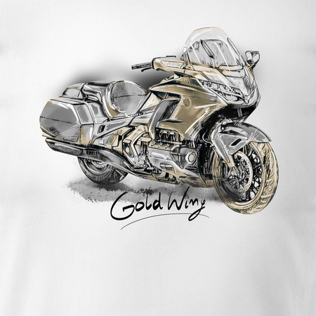 Honda Goldwing pánské tričko s motorkou bílá