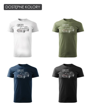 VW Golf 2 II pánské tričko s motivem auta bílé REGULAR