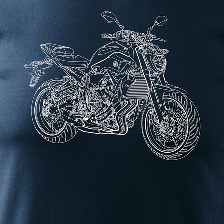 Yamaha MT-07 pánské námořnicky modré tričko REGULAR na motorku motorka