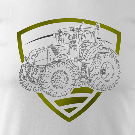 Claas traktor tričko pro farmáře pánské bílé REGULAR