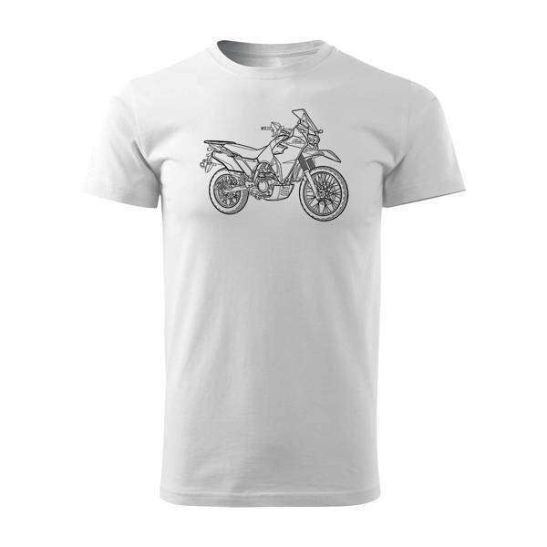 Kawasaki KLR pánské tričko s motorkou bílá REGULAR