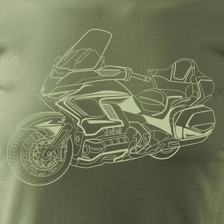 Honda Goldwing khaki pánské tričko REGULAR motorka motorka