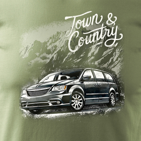 Chrysler Town and Country pánské khaki tričko REGULAR pro automobily
