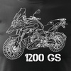 BMW GS 1200 pánské tričko na motorku černé REGULAR