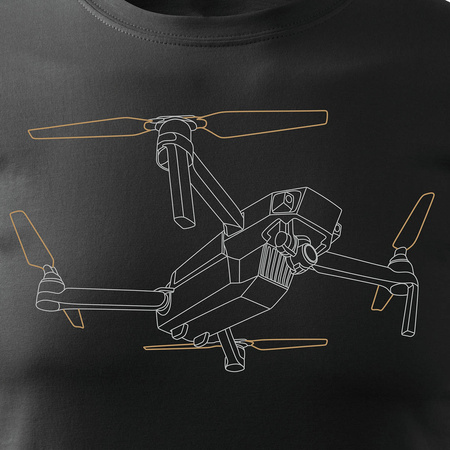 Tričko DJI s kvadrokoptérou pánské černé REGULAR