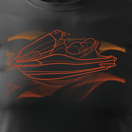 Pánské tričko s vodním skútrem černé REGULAR