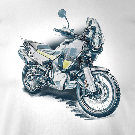 Husqvarna Norden 901 pánské bílé tričko REGULAR na motorku