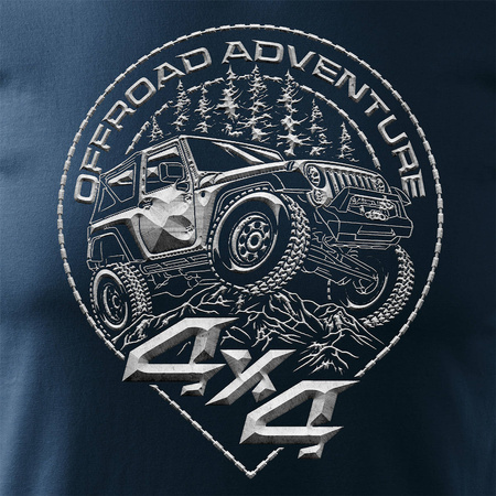 Pánské tričko 4x4 off-road jeep rally námořnicky modré REGULAR
