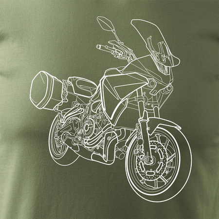 Yamaha Tracer 7 700 khaki pánské tričko s motivem motocyklu