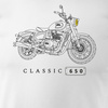 Royal Enfield Classic 650 Legend pánské bílá tričko s motivem motorky