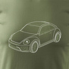 VW New Beetle auto tričko pánské khaki REGULAR