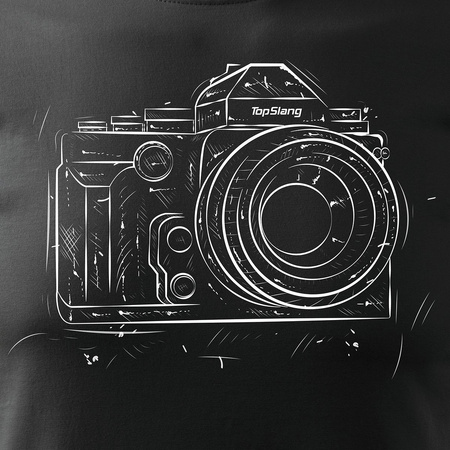 Pánské tričko s fotoaparátem černé REGULAR