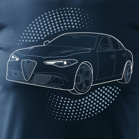 Alfa Romeo Giulia Veloce pánské tmavě modré tričko s motivem auta REGULAR