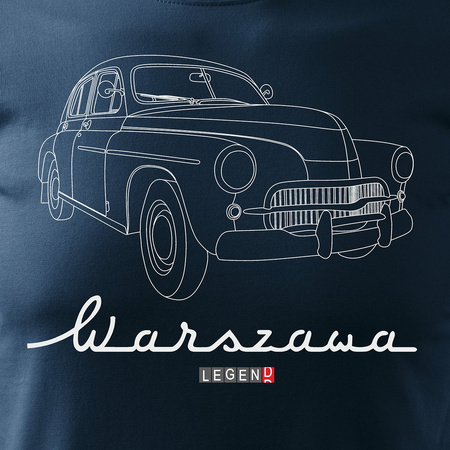 Tričko s autem Warsaw pánské tmavě modré REGULAR