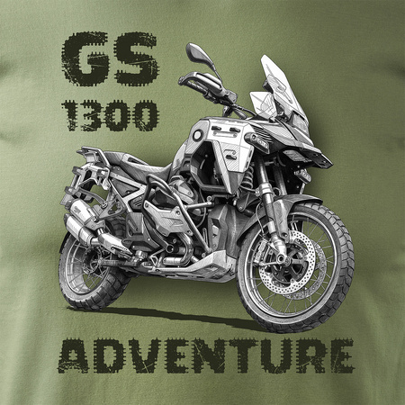 Motorka tričko BMW GS R 1300 Adventure pánské khaki REGULAR