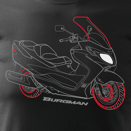 Pánské tričko na skútr Suzuki Burgman černé REGULAR