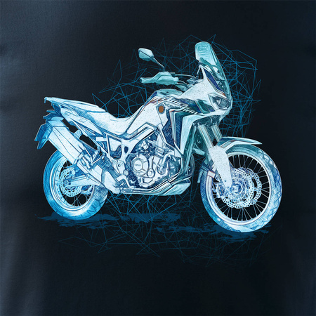 Honda Africa Twin CRF1100L pánské námořnicky modré tričko s motivem motorky
