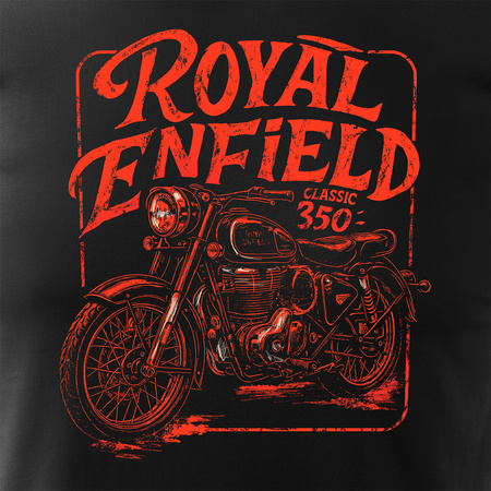 Royal Enfield Classic 350 Legend pánské černá tričko s motivem motorky