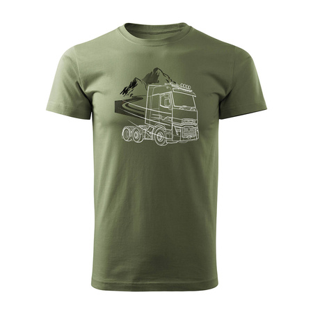 Renault T Evolution truck tričko dárek pro řidiče kamionu TIR pánské khaki barvy