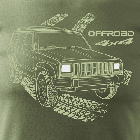 Pánské khaki tričko Jeep Grand Cherokee REGULAR s motivem auta