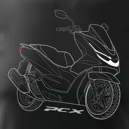 Honda PCX pánské tričko na motorku černé REGULAR