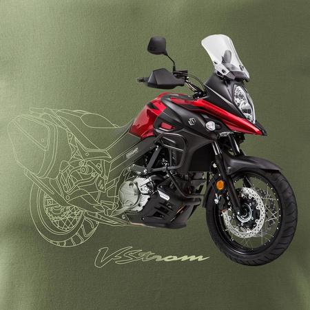 Suzuki V-strom Vstrom DL 650 XT pánské khaki tričko na motorku REGULAR