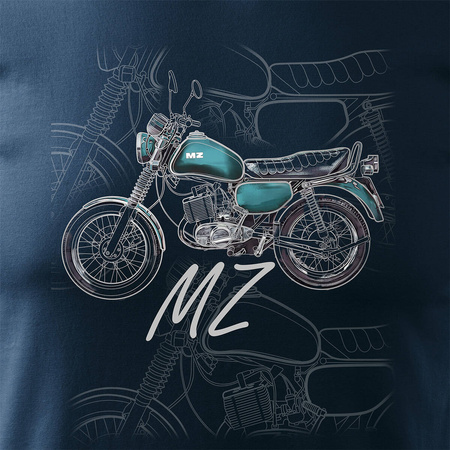 MZ ETZ 150 pánské námořnicky modré tričko REGULAR na motorku