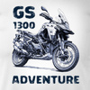 Motorka tričko BMW GS R 1300 Adventure pánské bílá REGULAR