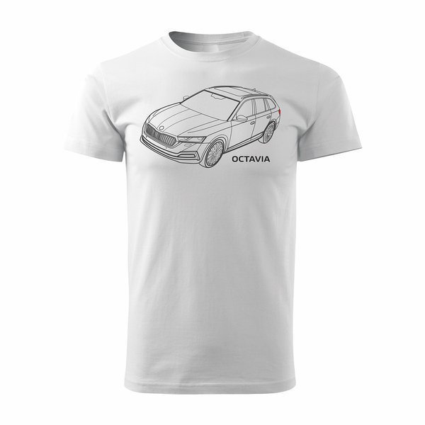 Škoda Octavia pánské tričko s motivem auta bílé REGULAR