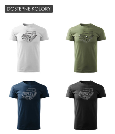 Tričko Jeep Wrangler Rubicon s autem Jeep Wrangler pánské černé REGULAR