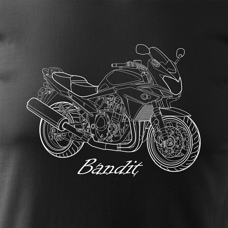 Suzuki Bandit 600 1200 750 pánské tričko na motorku černé REGULAR