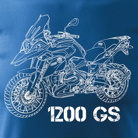BMW GS 1200 pánské tričko na motorku modré REGULAR