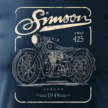 Simson AWO 425 Legend pánské námořnicky modré tričko REGULAR na motorku