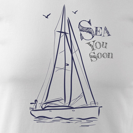 Pánské tričko s plachetnicí bílá REGULAR