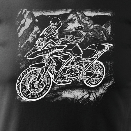 BMW GS 1250 ADVENTURE pánské tričko na motorku černé REGULAR