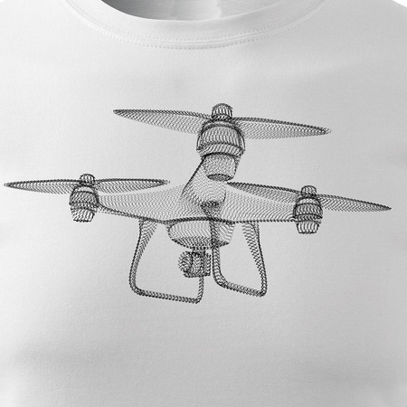 Tričko DJI dron kvadrokoptéra pánské bílé REGULAR