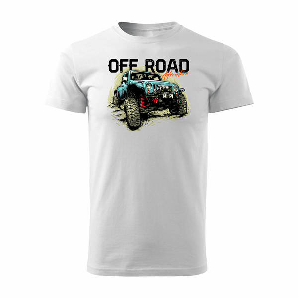Rally tričko s džípem off-road off-road 4x4 pánské bílé REGULAR