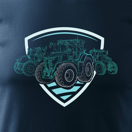 John Deere Claas New Holland Fendt traktor tričko pro farmáře pánské tmavě modré REGULAR