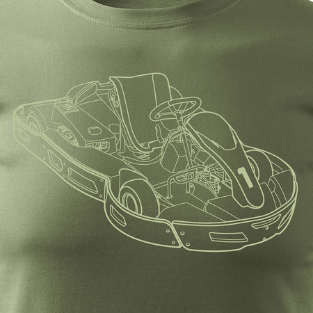 Pánské motokárové tričko khaki REGULAR