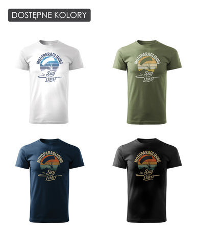 Pánské tričko moto paragliding černé REGULAR