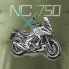 Honda NC 750 X NC750X pánské khaki tričko na motorku REGULAR